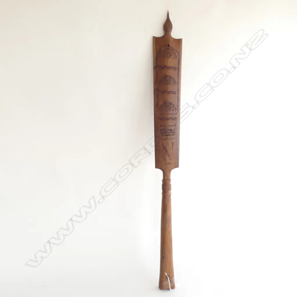 POLYNESIAN CARVED WOODEN BATON L.910mm Image 1++