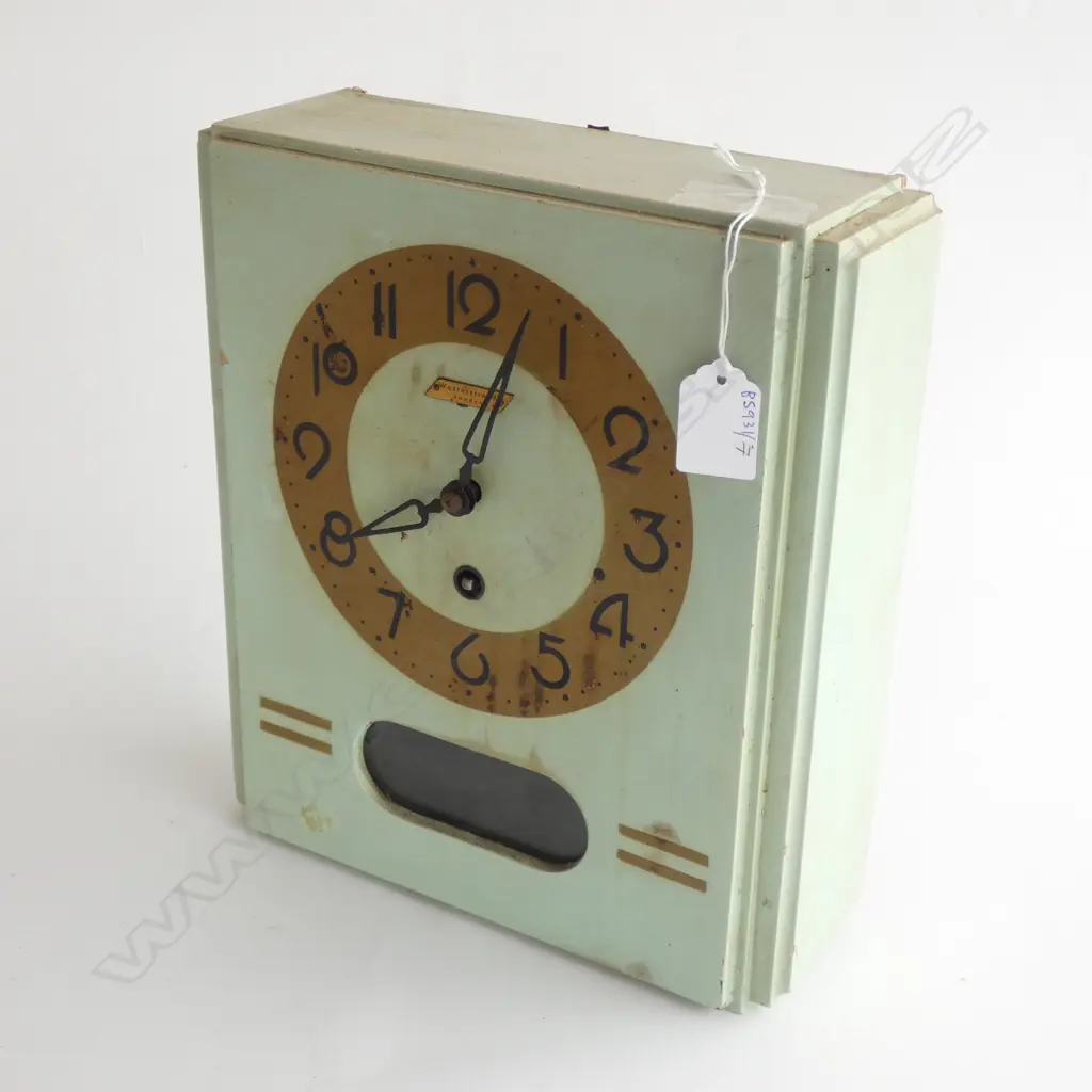 SWEDISH DECO CLOCK, PENDULUM & KEY, 270 X 240 X 90 Image 1++