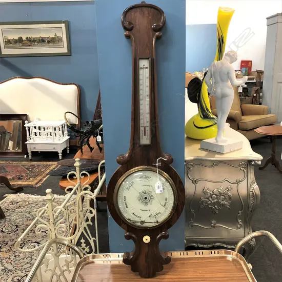 A George III mahogany banjo barometer a.f