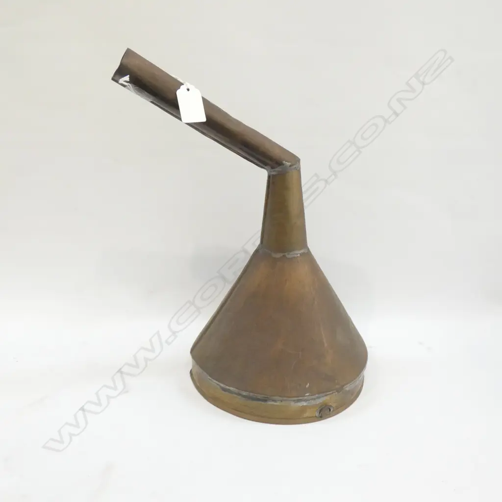 VICTORIAN BRASS SIEVE FUNNEL w PATENT STAMPS BY P H MUNTZ H 360MM Image 1++