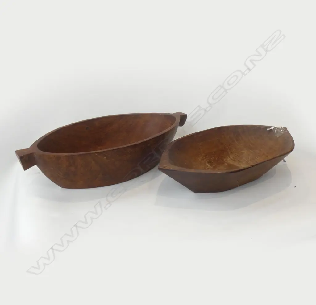 2 PACIFIC IS CARVED WOODEN BOWLS (LARGEST L 400MM) Image 1++