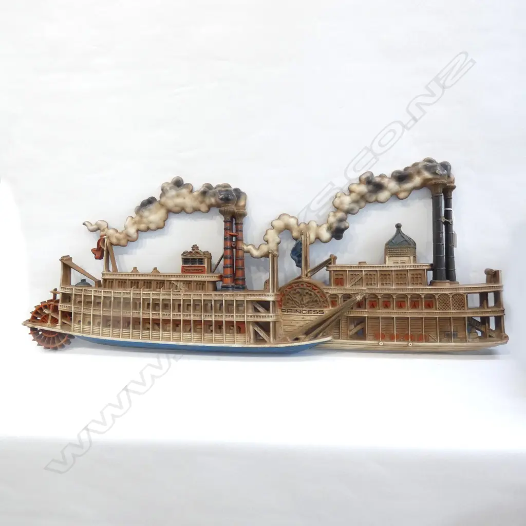 AMERICAN RIVER BOAT 'PRINCESS' PLAQUE L.1040mm Image 1++