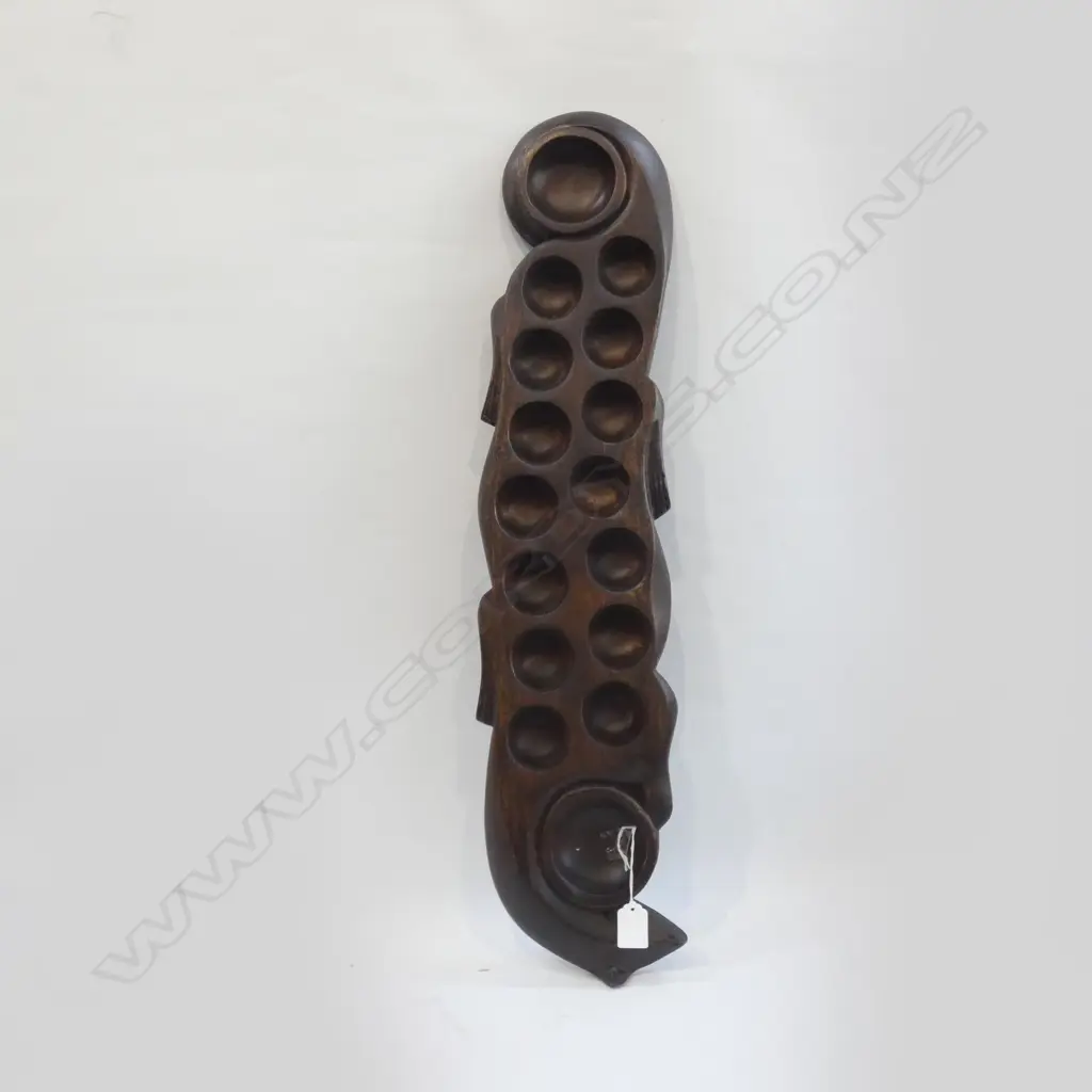 AFRICAN MANCALA CARVED SNAKE WOODEN GAME BOARD L 750MM Image 1++
