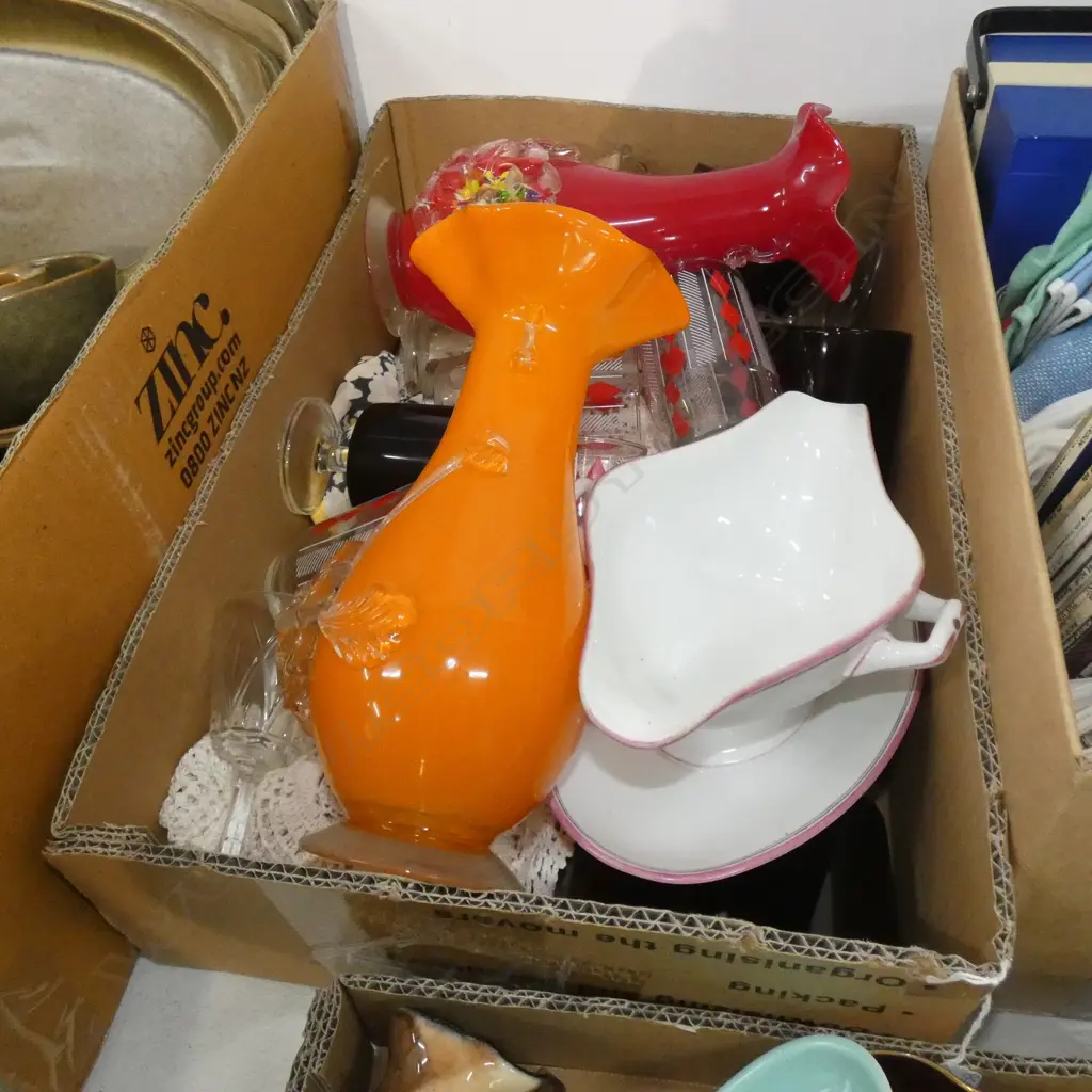 BOX LOT ASST. GLASS ETC Image 1++