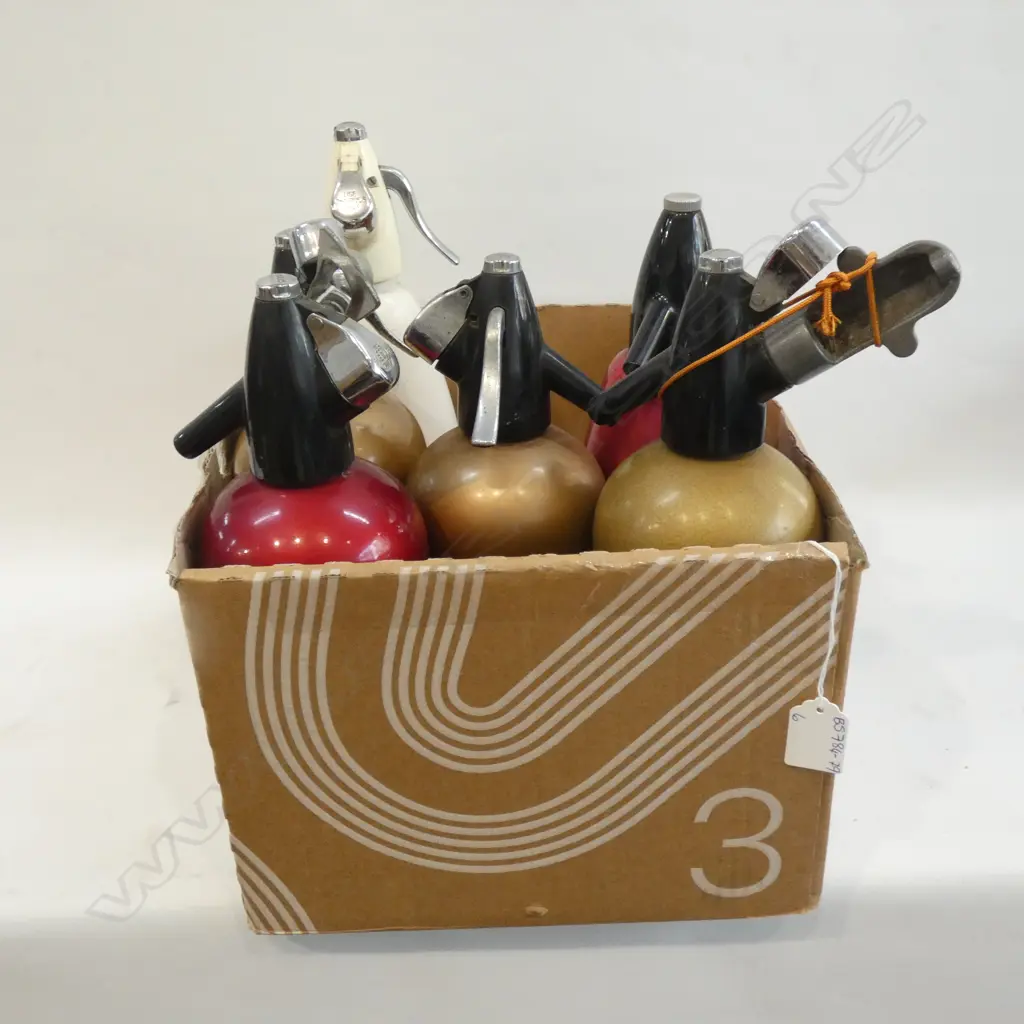 SIX ANODISED SODA SYPHONS  Image 1++