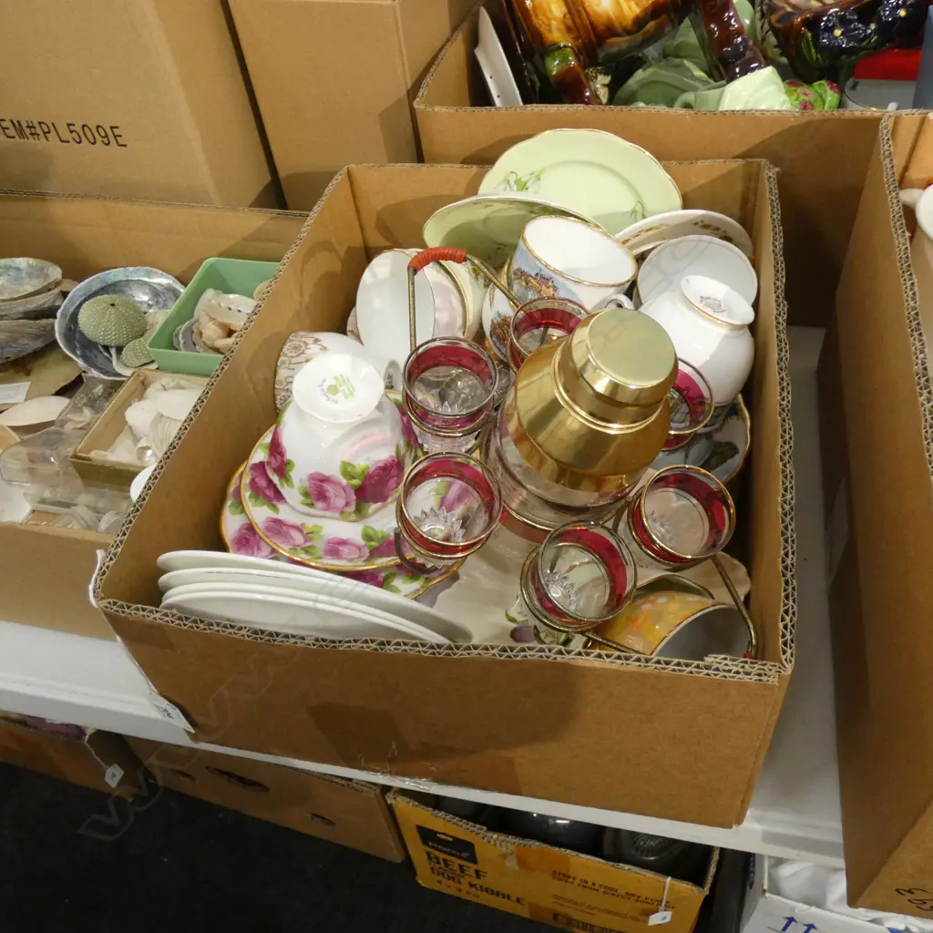BOX LOT ASST. TEA CUPS ETC Image 1++