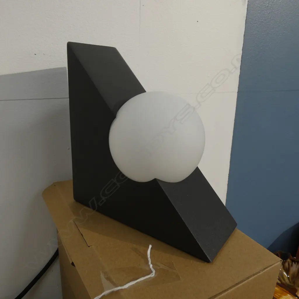 PR MILLIGRAM TRIANGLE TABLE LAMPS; 1 BLACK/1 WHITE 180 X 100 X 180MM - NEW IN BOXES RRP$145EA Image 1++