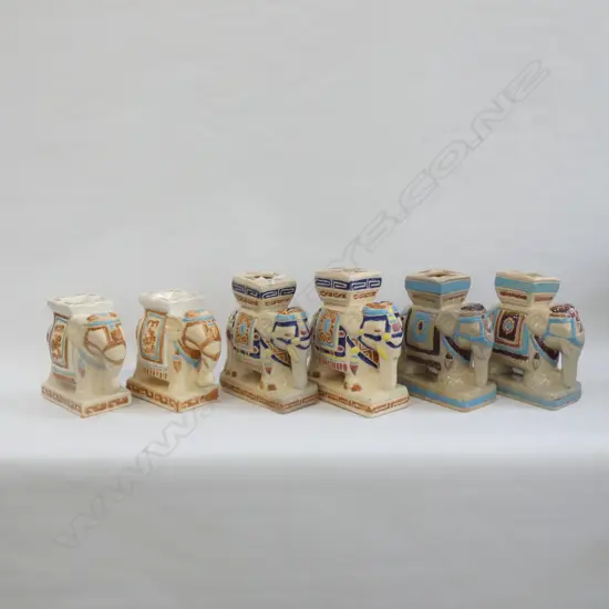 3 PAIRS CERAMIC ELEPHANTS H.180mm
