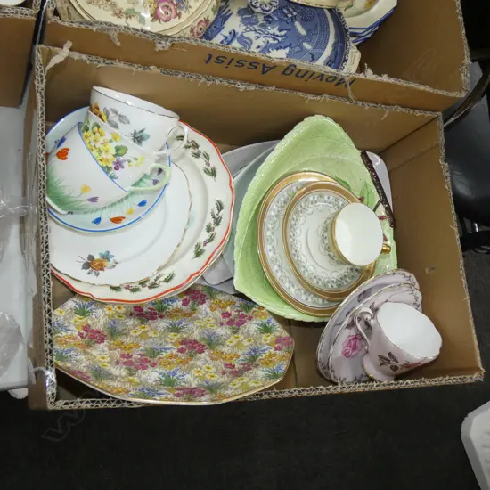 BOX ASST CHINA INCL CARLTON WARE / ROYAL ALBERT ETC..