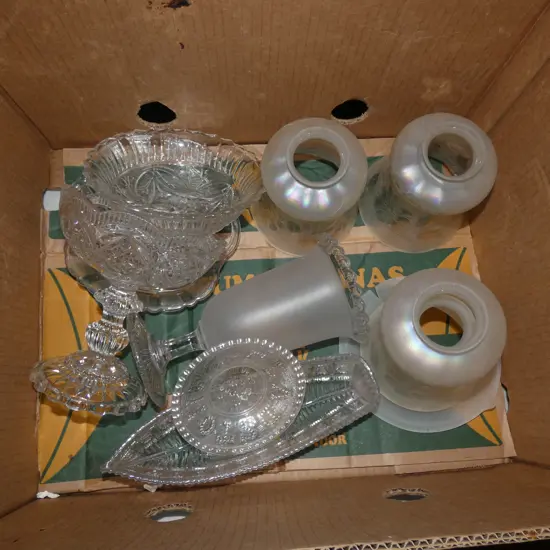 BOX LOT BOOKS, CUTLERY, CERAMIC ETC