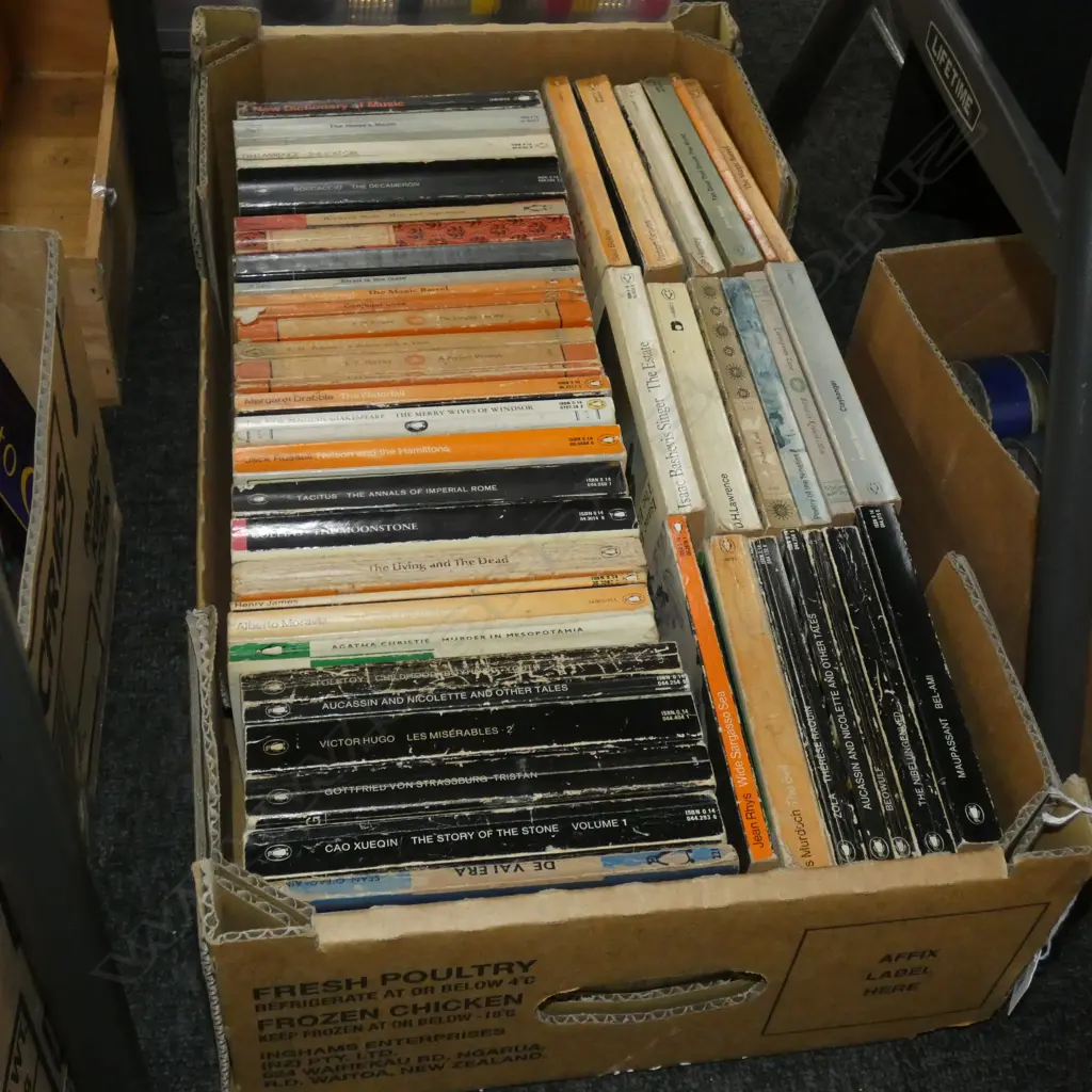 BOX LOT BOOKS; PENGUINS ETC Image 1++