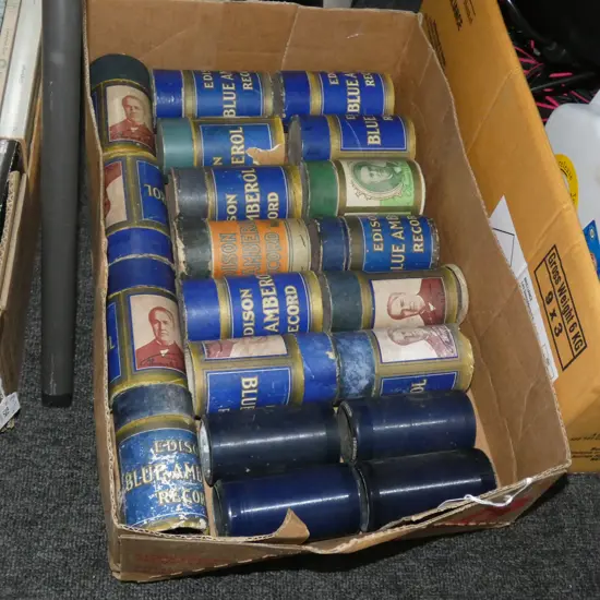 BOX 20 EDISON PHONOGRAPH CYLINDER ROLLS 