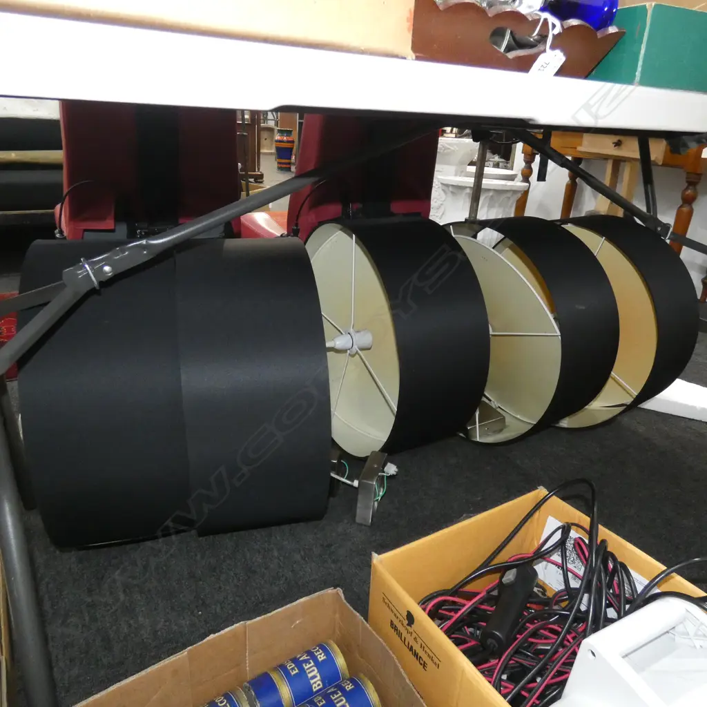 5 CONTEMPARY BLACK DRUM LIGHTSHADES D 500 MM Image 1++