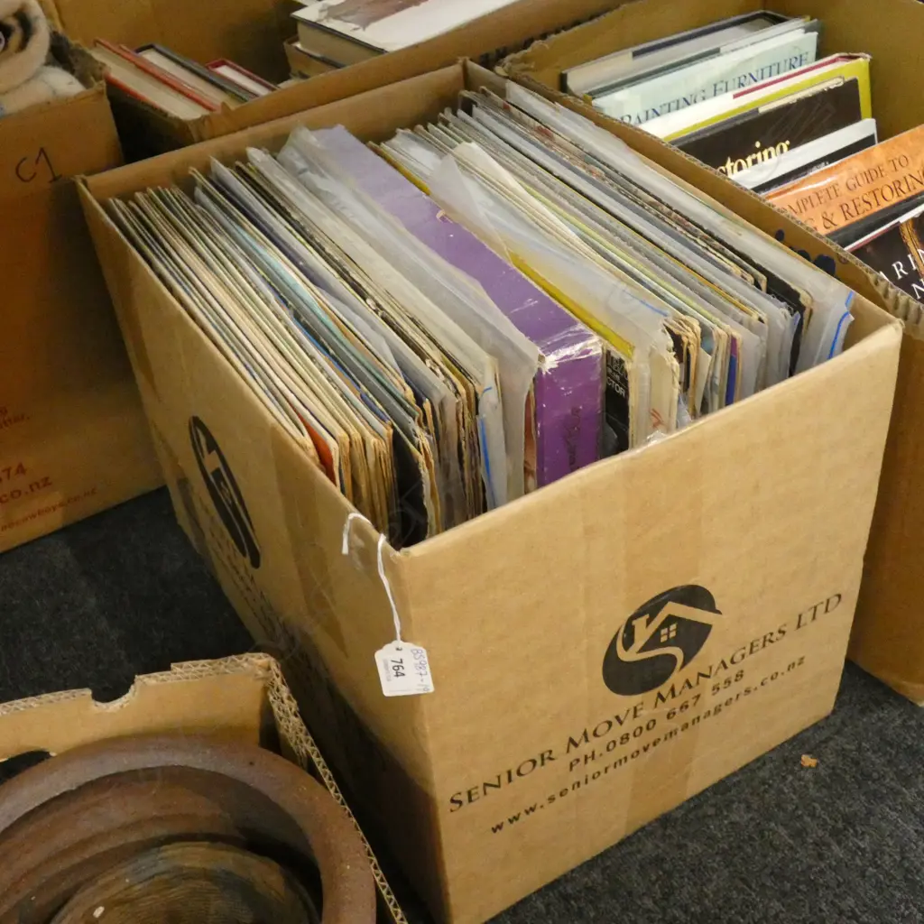 LG BOX LOT ASST VINYL LP RECORDS INCL. ROLLING STONES ETC. Image 1++