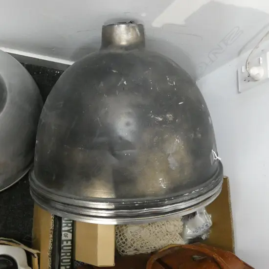 3 BLACK PAINTED INDUSTRIAL LIGHTS 480mm dia
