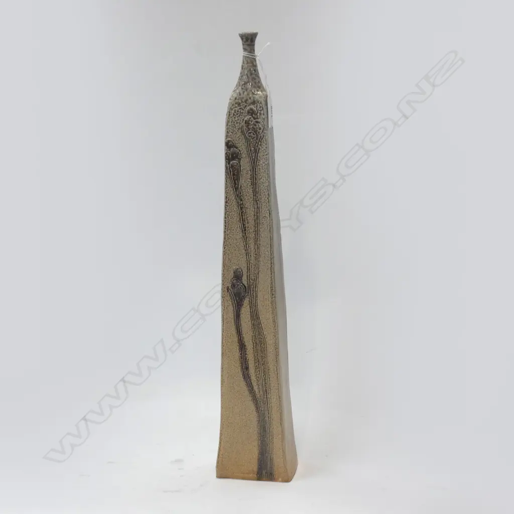 POTTER UNKNOWN TALL SALT GLAZE SPECIMAN VASE 470mm Image 1++