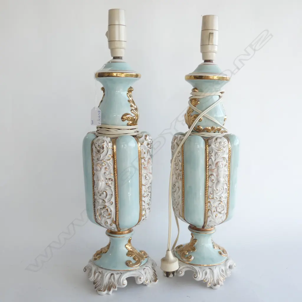 PR PALE BLUE GILT LAMPS H.535mm Image 1++