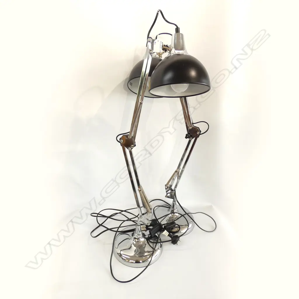PR MODERN BLACK & CHROME ANGELPOISE LAMPS APPROX H. 800MM Image 1++