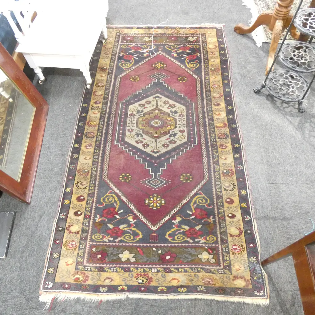 HAND KNOTTED WOOL PILE RUG 1820 X 950MM... Image 1++