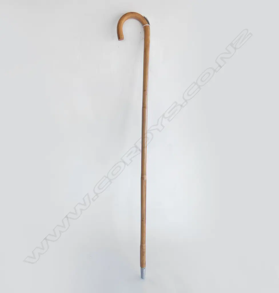 ANTIQUE BAMBOO WALKING STICK WITH HORSE MEASURING TOOL INSIDE  Image 1++
