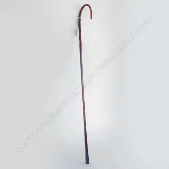 VICTORIAN GLASS WALKING CANE - CHIP TO BASE END 
