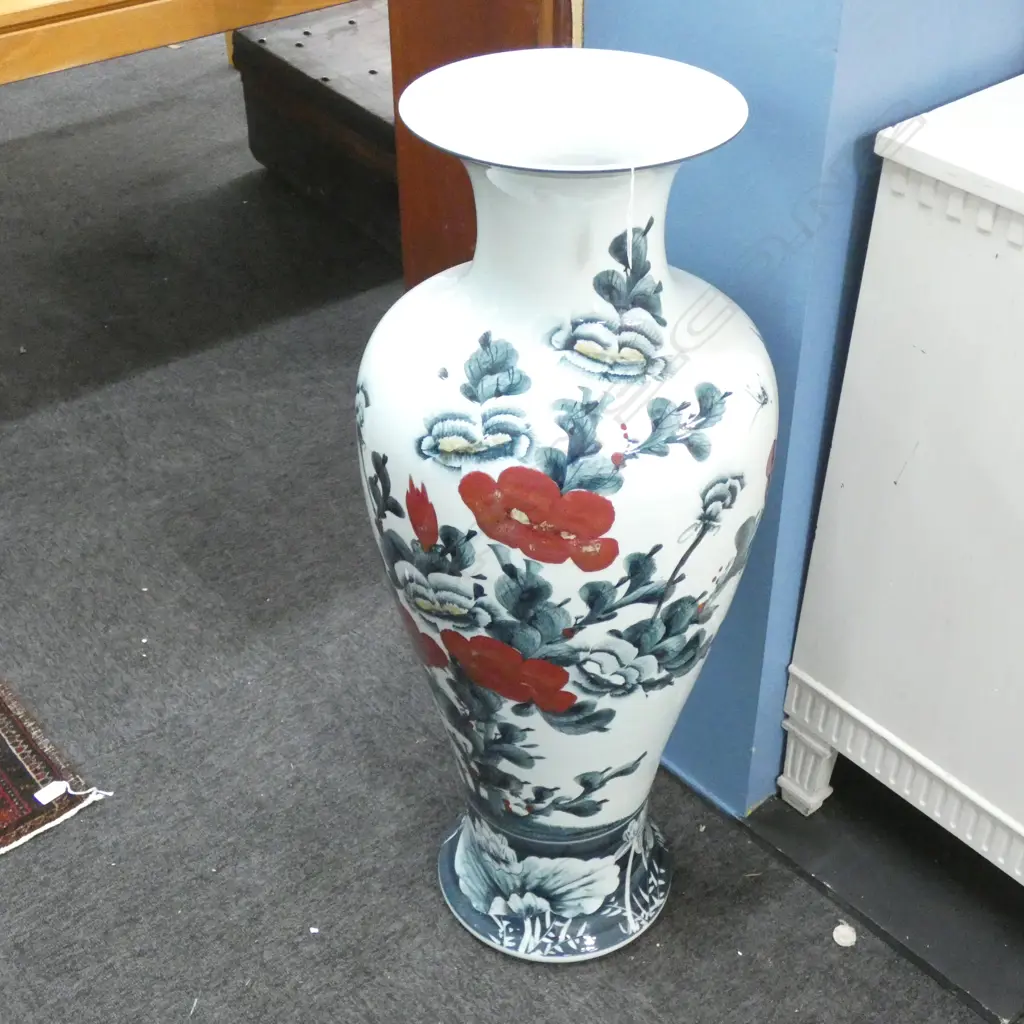 FLOOR STANDING CHINESE CERAMIC PORCELAIN BALUSTER VASE H. 950MM Image 1++