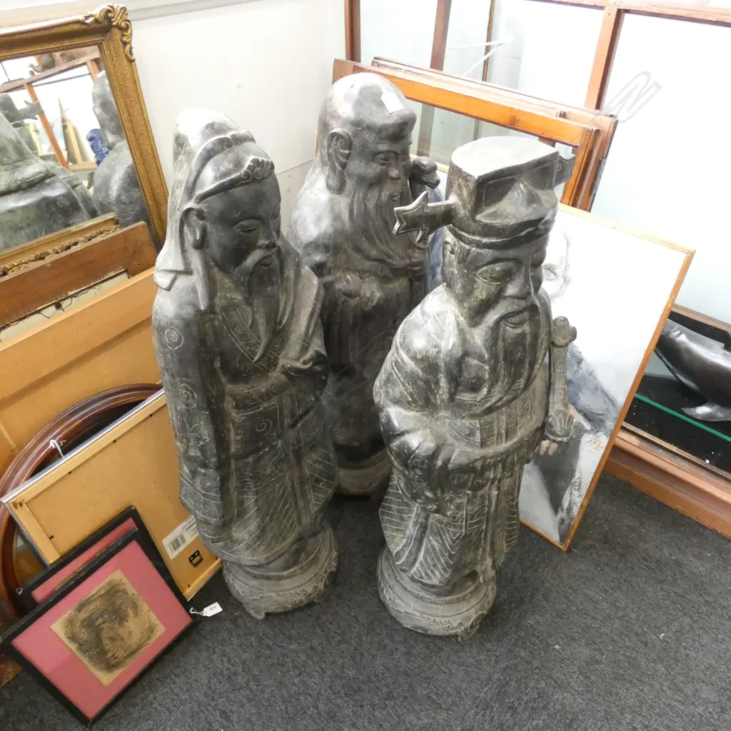 3 BRONZE CHINESE WISE MEN H.950mm Image 1++