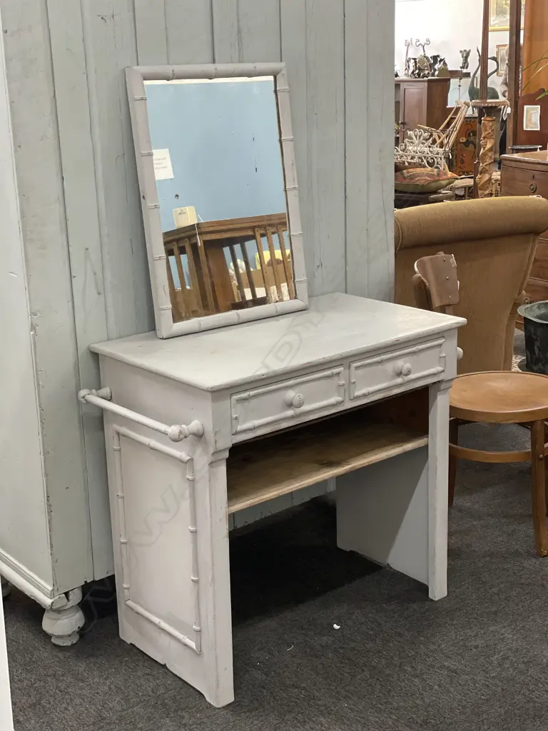 FRENCH FAUX BAMBOO PAINTED DRESSING TABLE... Image 1++