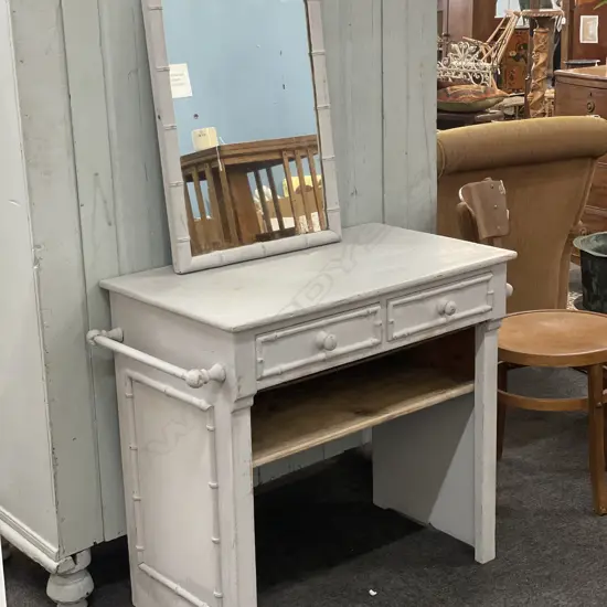 FRENCH FAUX BAMBOO PAINTED DRESSING TABLE...