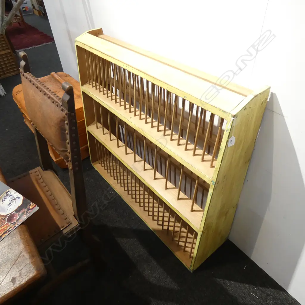 YELLOW PAINTED PLATE WALL RACK W.1040mm Image 1++