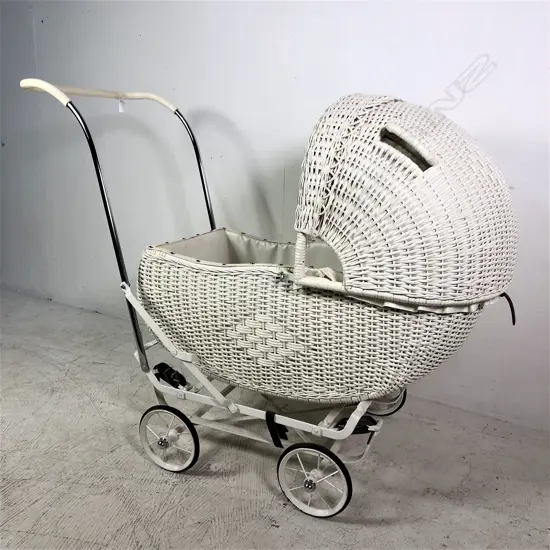 RESTORED VINTAGE BABY'S WICKER PRAM