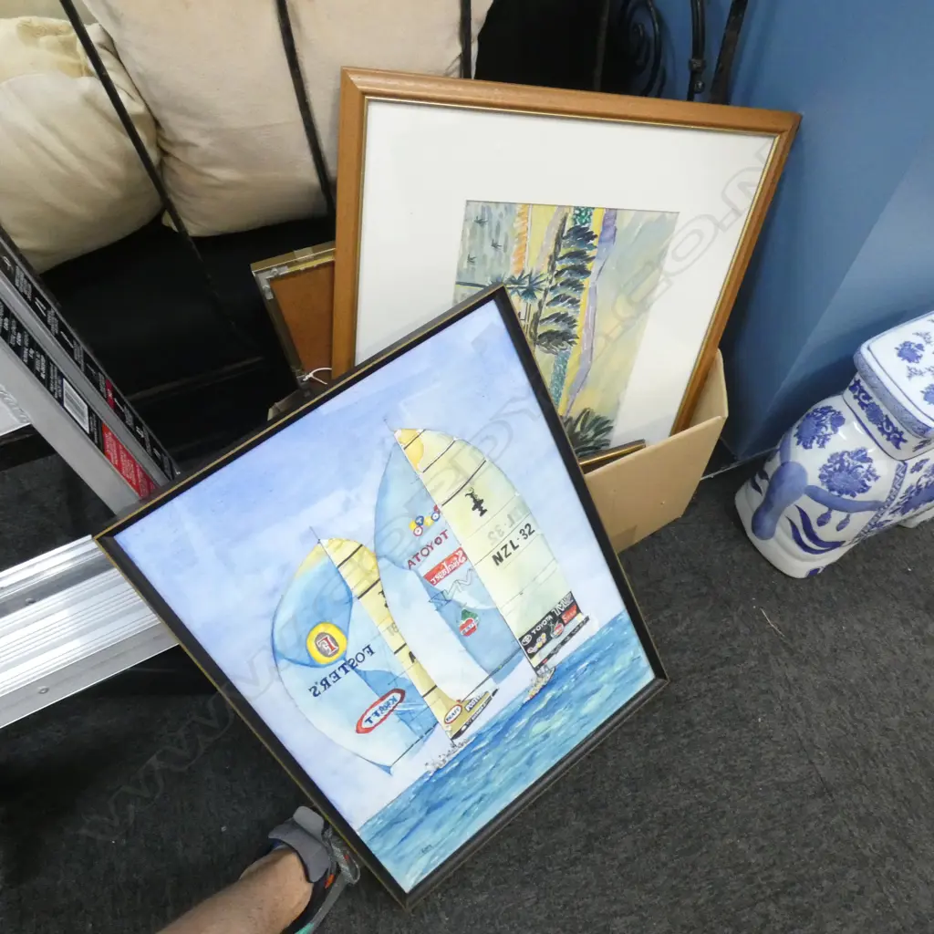 BOX LOT ASST. ARTWORKS; AFRICAN, NZ W/Cs / BIRD PRINT ETC Image 1++