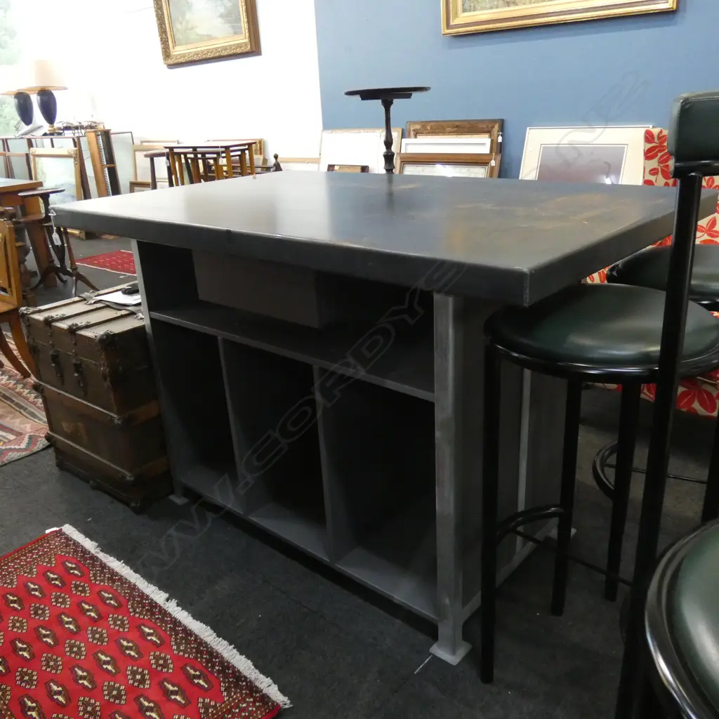 ARCHITECT DESIGNED  INDUSTRIAL SHOP COUNTER w SHELVING & DRAWER 1540 X 950MM Image 1++