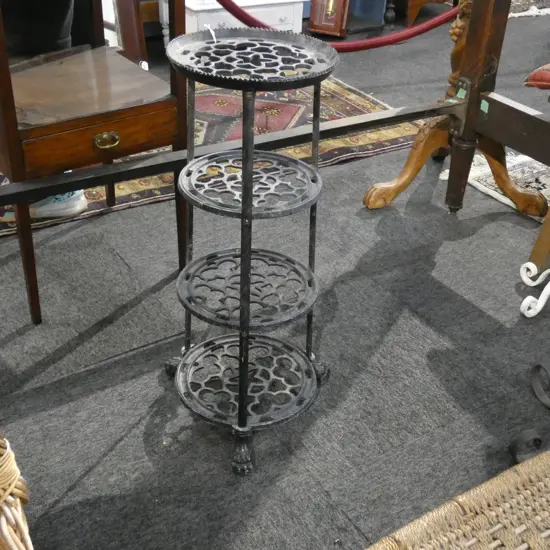 4 TIER WROUGHT IRON POT STAND H. 700MM