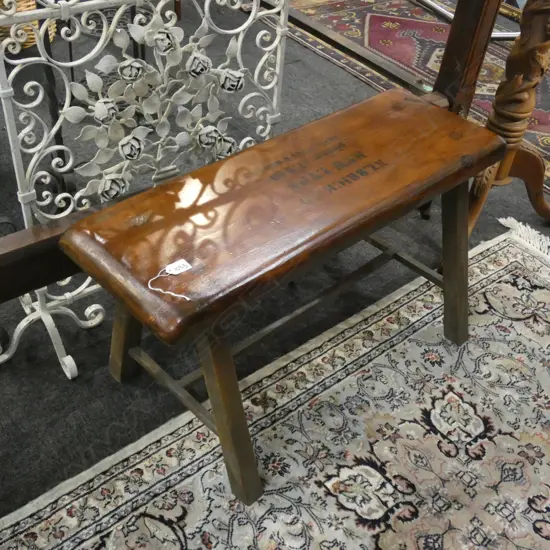 NZ BRICK WORKS NEW LYNN POLISHED WOODEN BENCH SEAT L 830MM