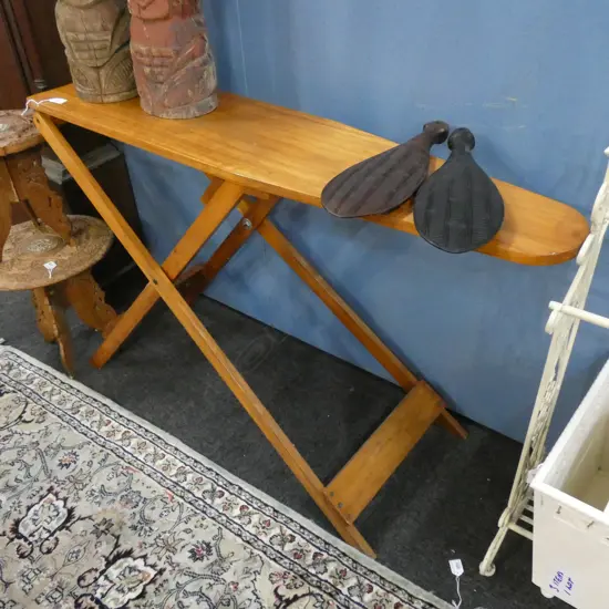 OLD WOODEN IRONING BOARD 