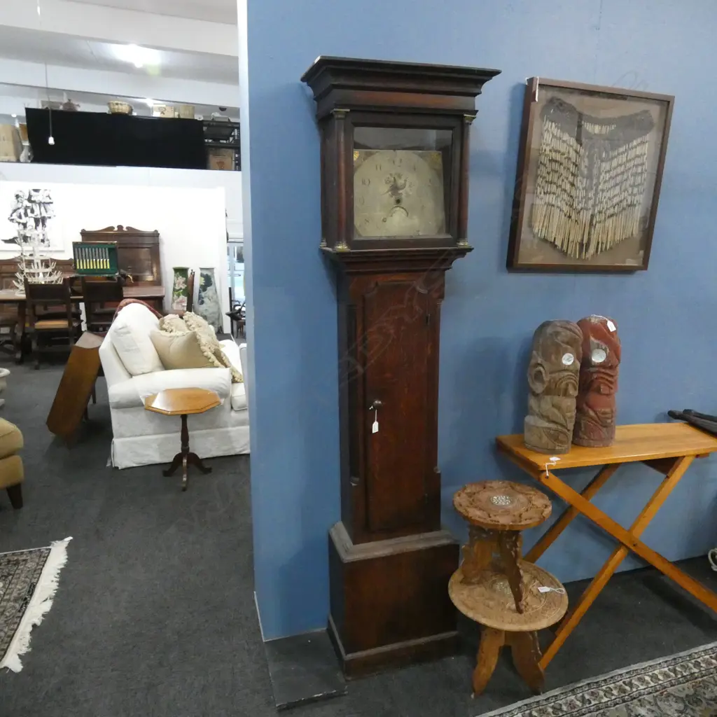 VICTORIAN OAK GRANDFATHER CLOCK CASE AND FACE (AF) H. 1965MM Image 1++