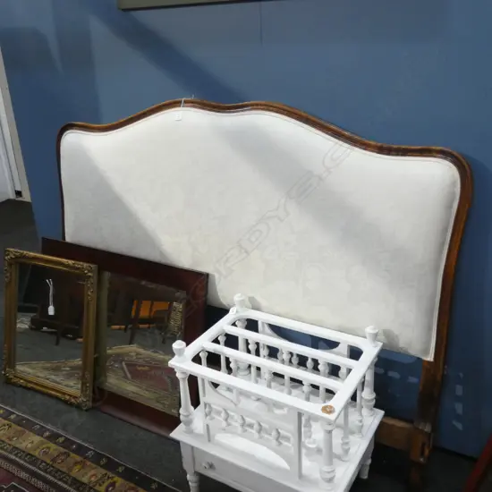 WHITE UPHOLSTERED HEAD BOARD 