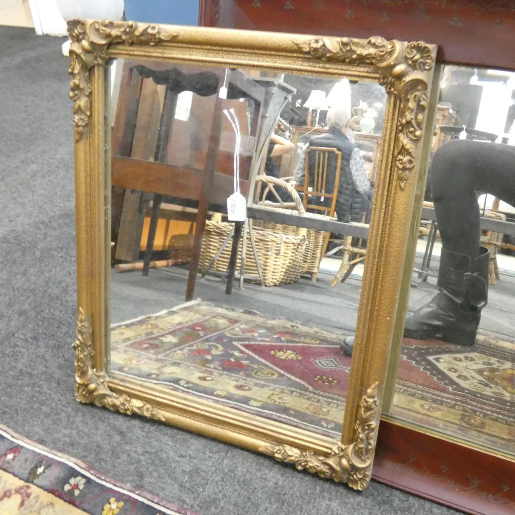 LARGE BEVELED FRAMED MIRROR 810x660mm Image 1++