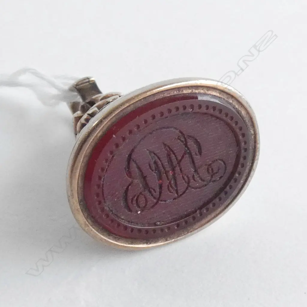(17742) VICTORIAN GILT FOB SEAL CARNELIAN PANEL Image 1++