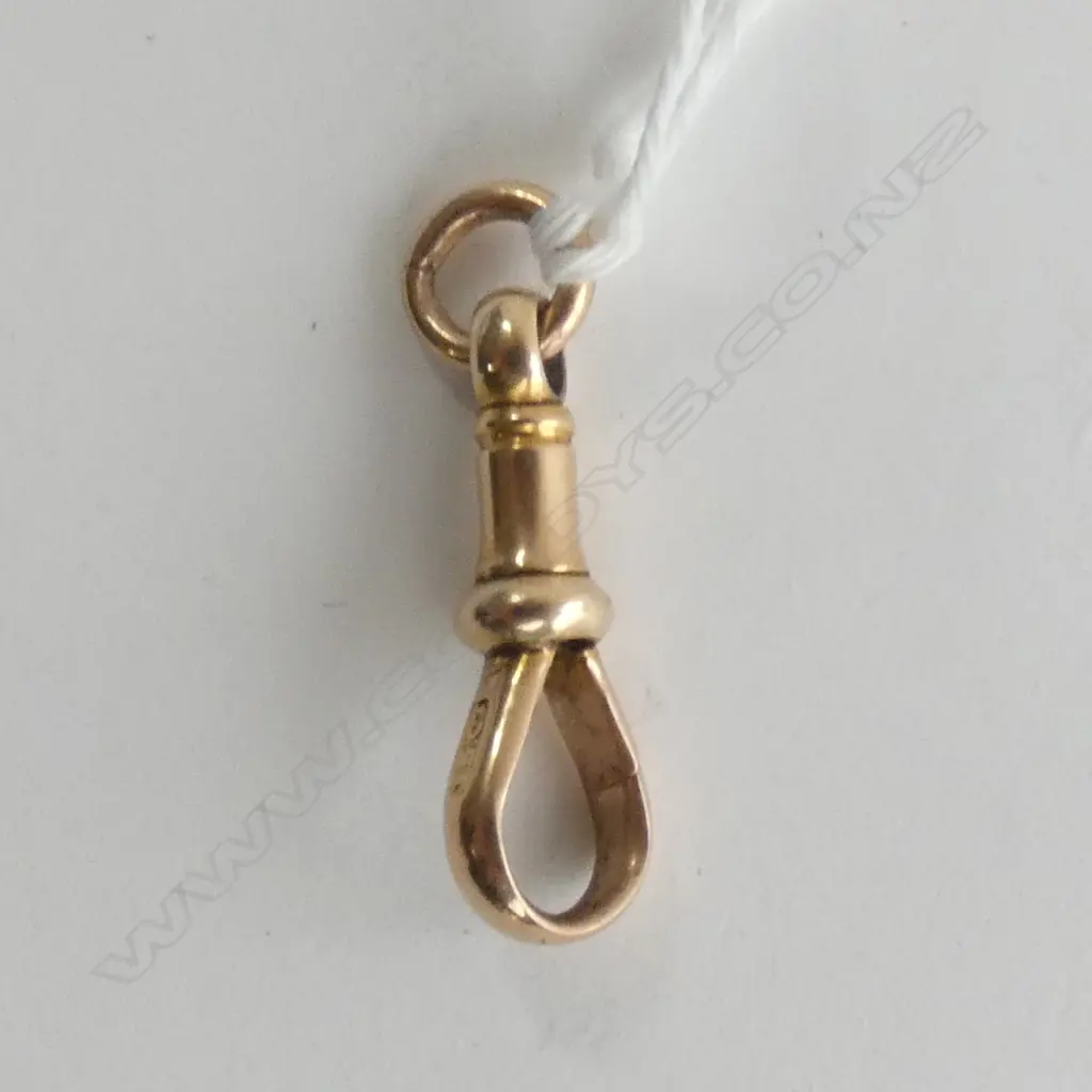 15CT YELLOW GOLD 'DOG CLIP' FOR ALBERT CHAIN Image 1++