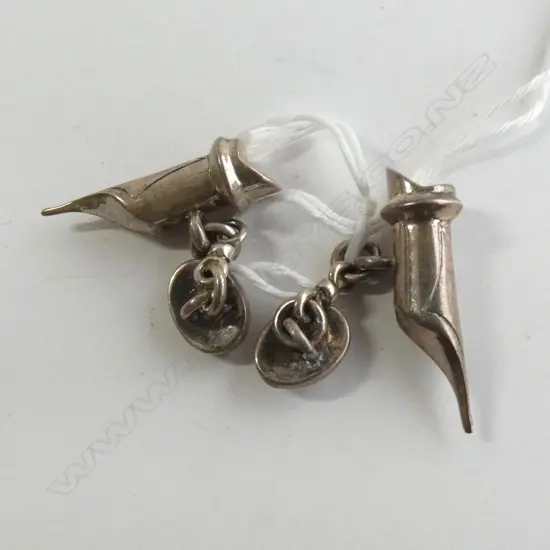 PR SILVER HALLMARKED PEN NIB CUFFLINKS