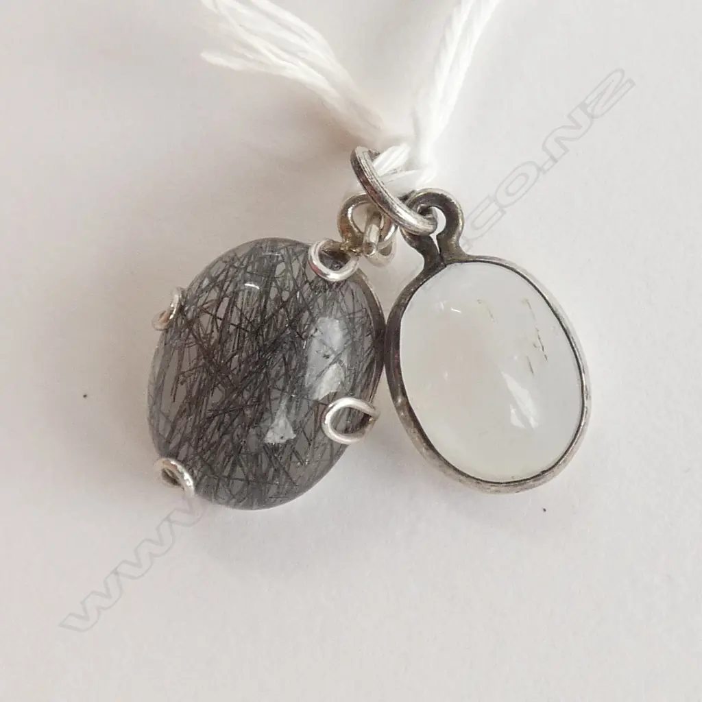 MOONSTONE PENDANT AND ONE OTHER Image 1++