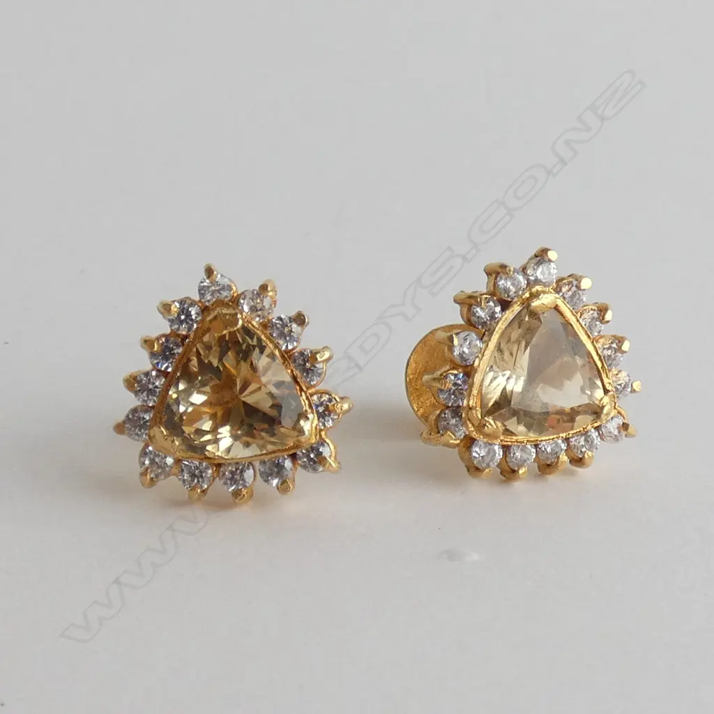 GOLD TOURMALINE AND ZIRCON EARRINGS Image 1++