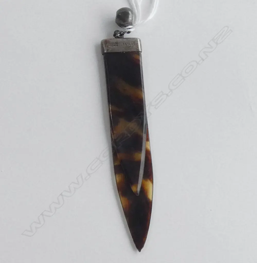 (19367) TORTOISHELL & SILVER BOOK MARK/LETTER KNIFE Image 1++