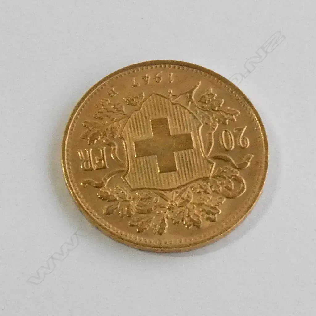 FRENCH 1947 20 FRANCE GOLD COIN 90% 6.452 g Image 1++