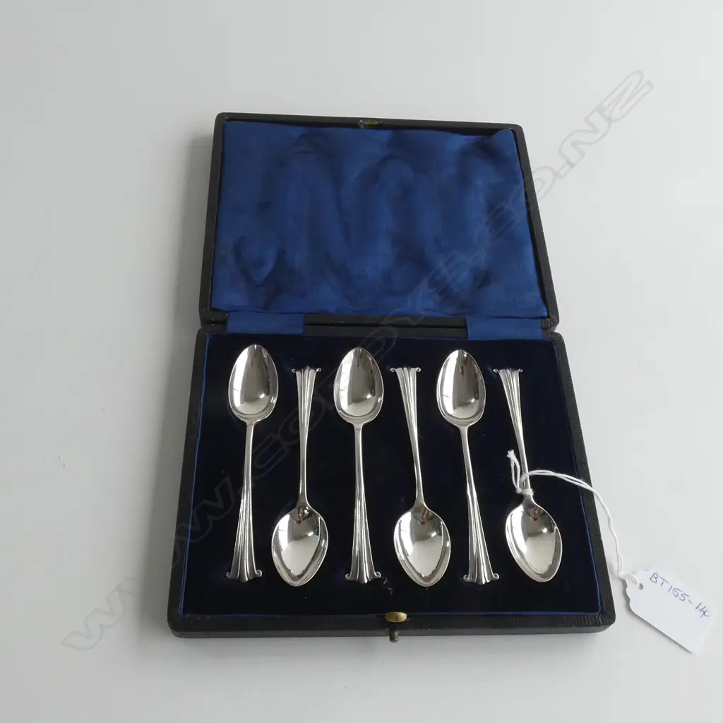 BOXED SILVER COFFEE SPOONS SHEFFIELD 1898 Image 1++