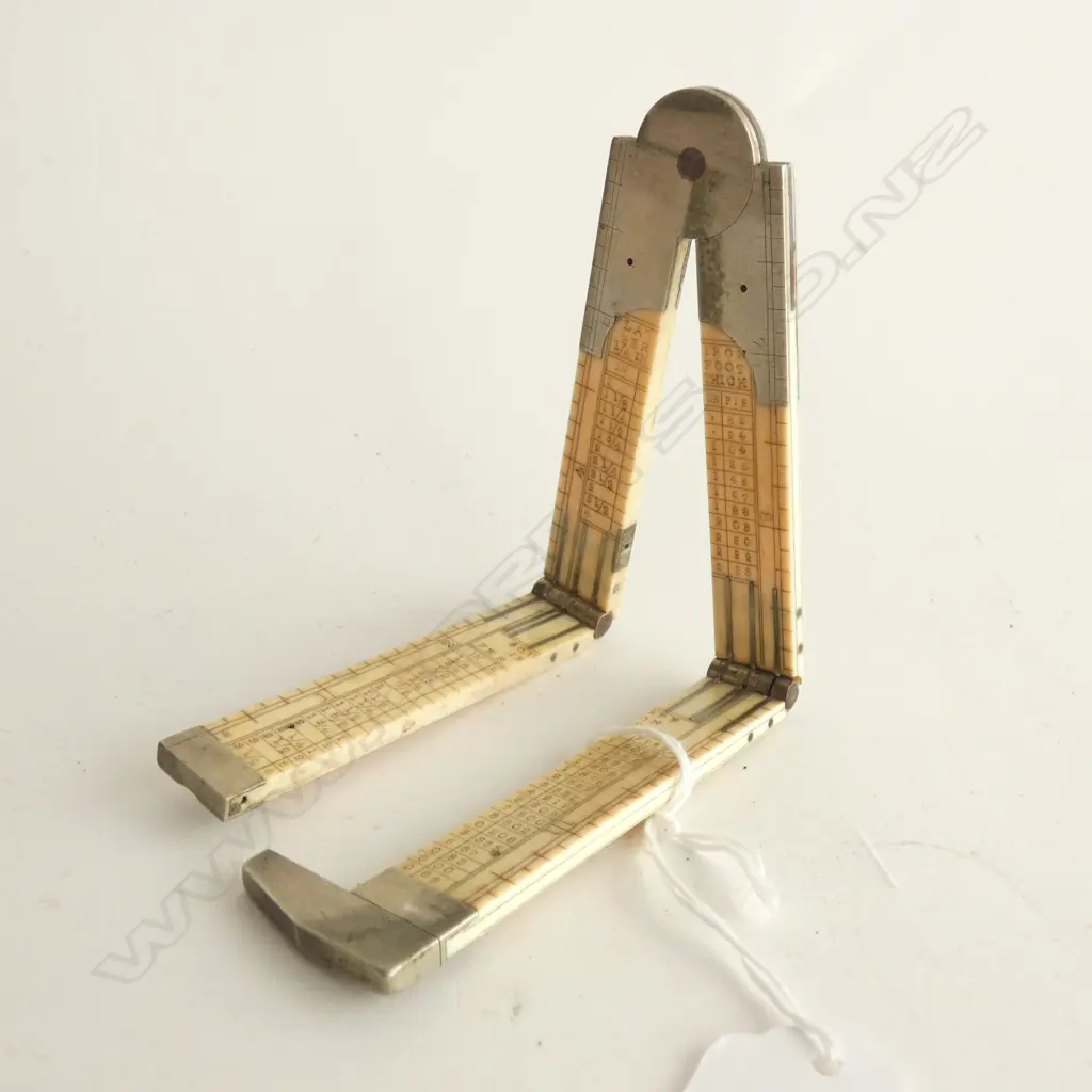 J. ROWE IVORY 4 FOLD RULER WITH EXTENDING SECTION Image 1++