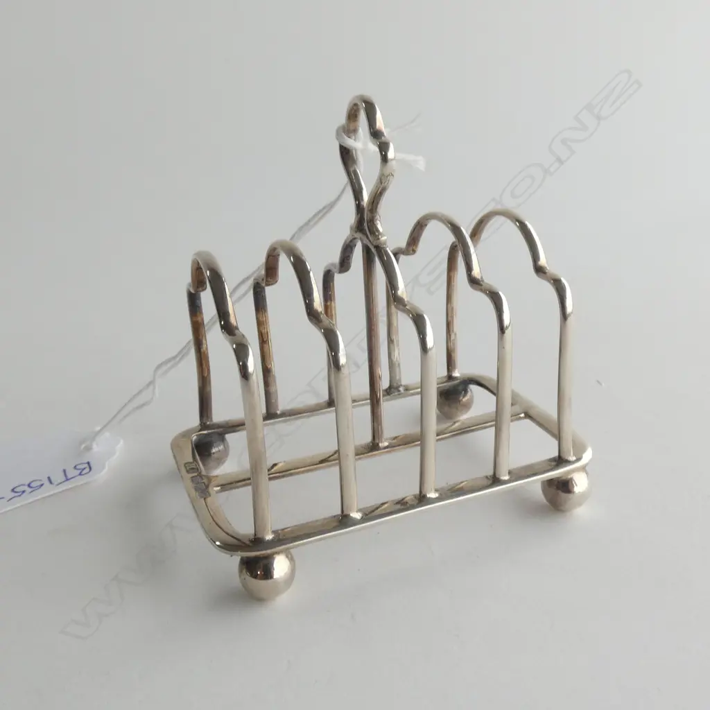 SMALL SILVER TOAST RACK SHEFFIELD 1907 41gm Image 1++