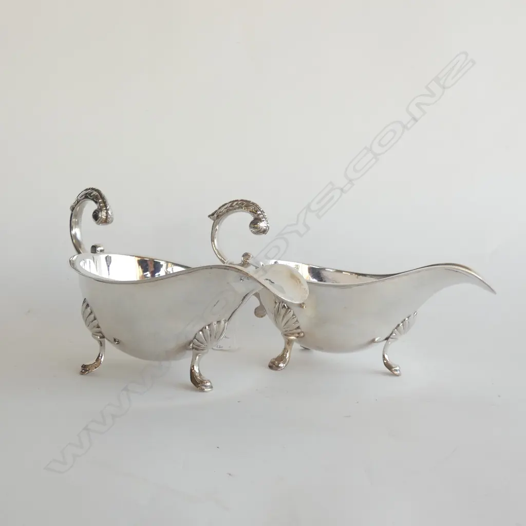 PR HEAVY SILVER PLATE SAUCE BOATS 842 GRAMS Image 1++